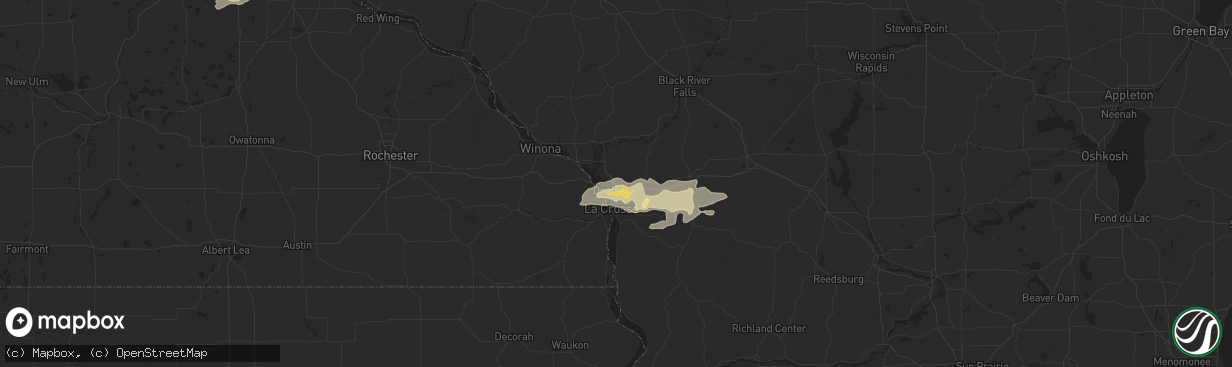 Hail map in Onalaska, WI on September 24, 2019