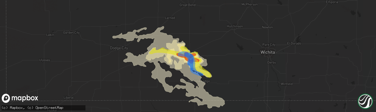 Hail map in Pratt, KS on September 24, 2019