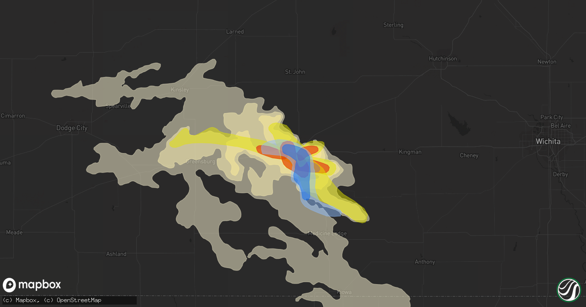 Hail map in Pratt, KS on September 24, 2019