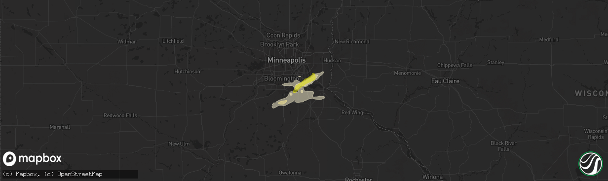 Hail map in Rosemount, MN on September 24, 2019