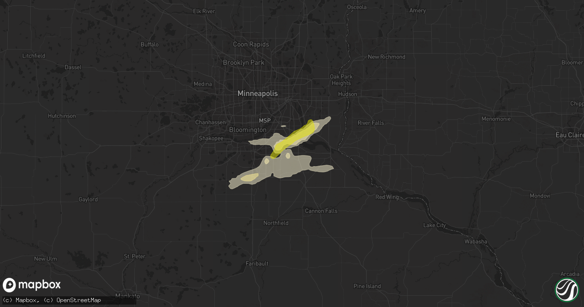 Hail map in Rosemount, MN on September 24, 2019