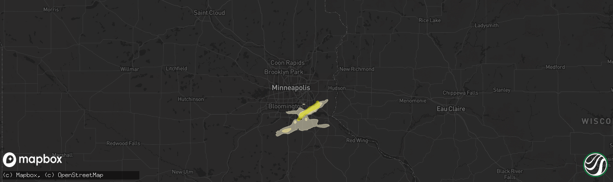 Hail map in Saint Paul, MN on September 24, 2019