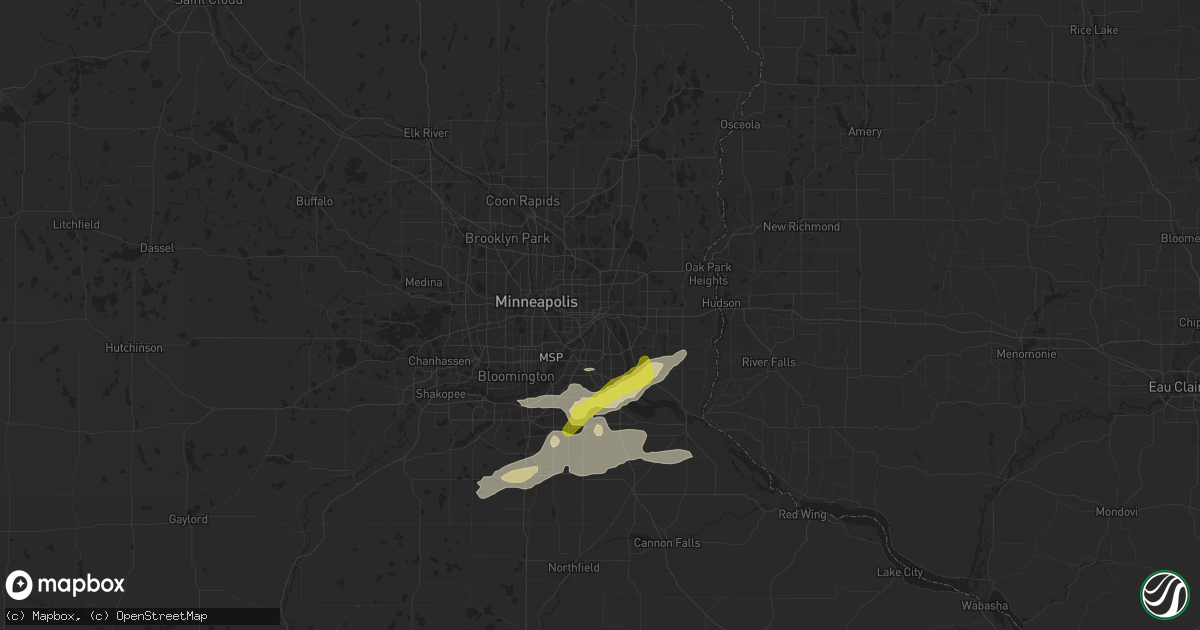 Hail map in Saint Paul, MN on September 24, 2019