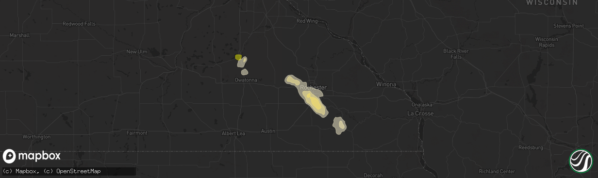 Hail map in Byron, MN on September 24, 2020