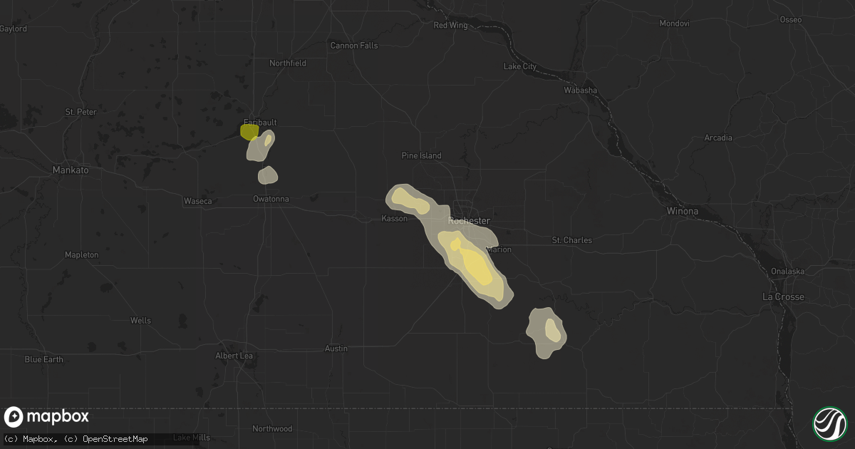 Hail map in Byron, MN on September 24, 2020