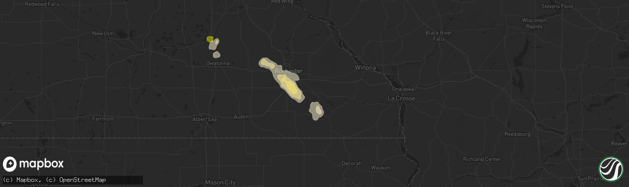 Hail map in Chatfield, MN on September 24, 2020