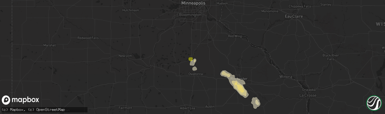 Hail map in Faribault, MN on September 24, 2020