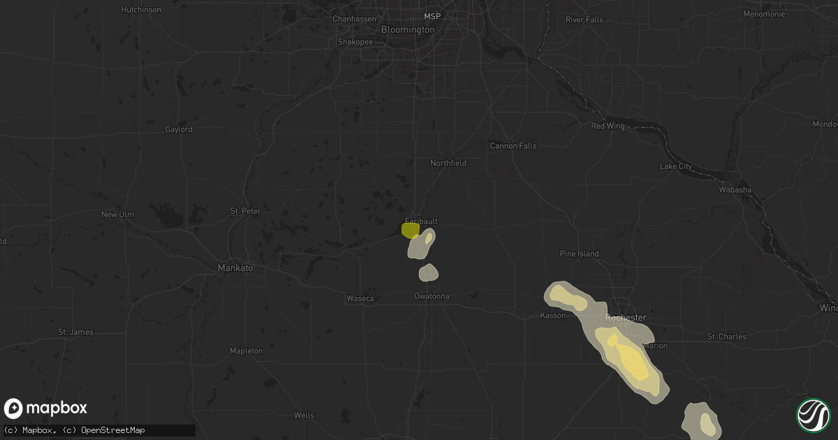 Hail map in Faribault, MN on September 24, 2020