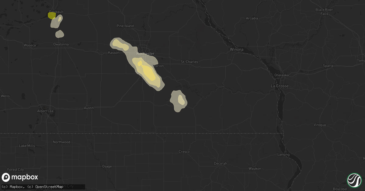 Hail map in Fountain, MN on September 24, 2020