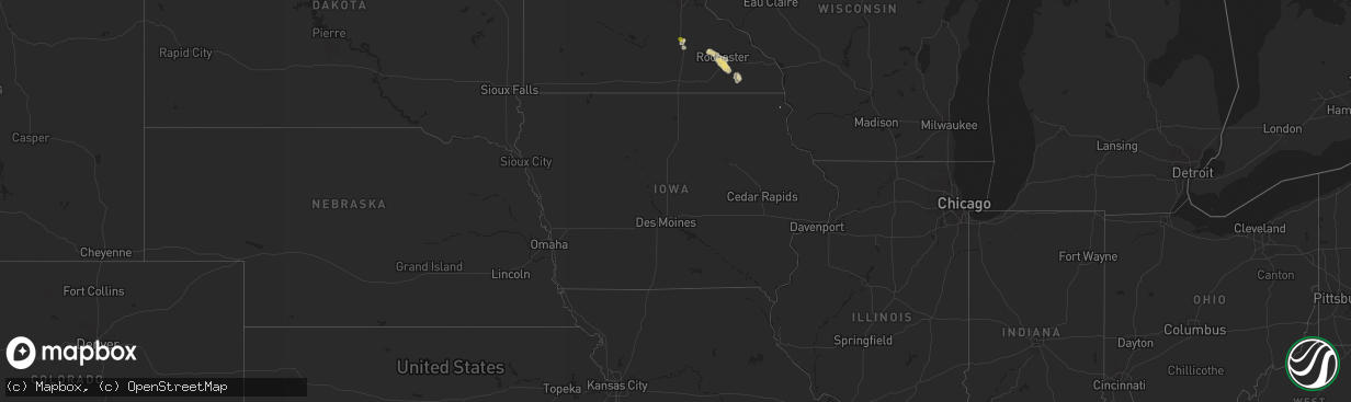 Hail map in Iowa on September 24, 2020