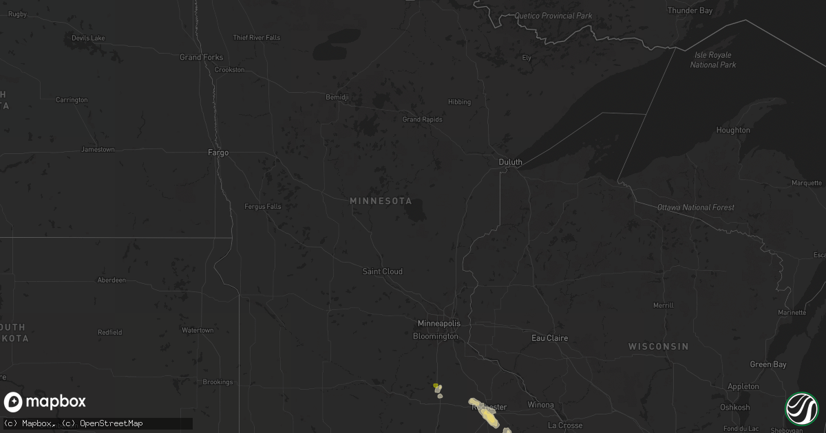 Hail map in Minnesota on September 24, 2020