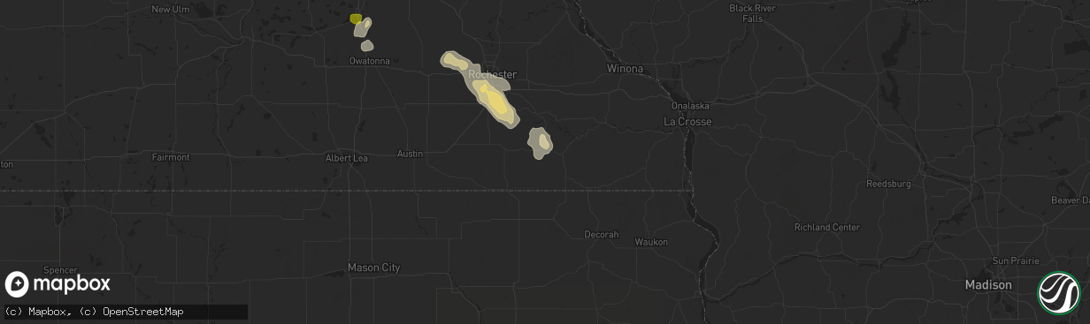 Hail map in Preston, MN on September 24, 2020