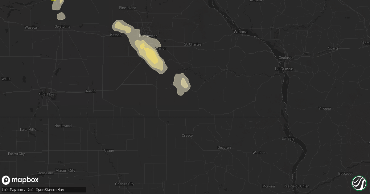 Hail map in Preston, MN on September 24, 2020
