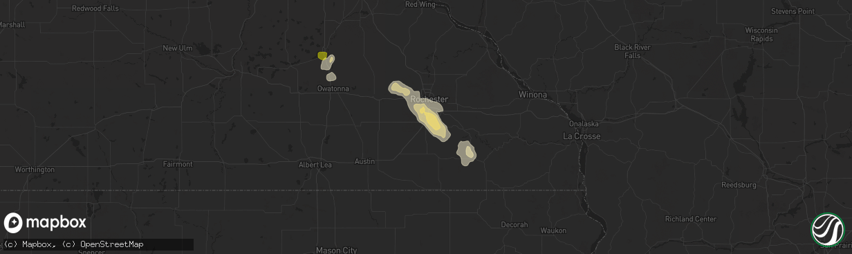 Hail map in Stewartville, MN on September 24, 2020