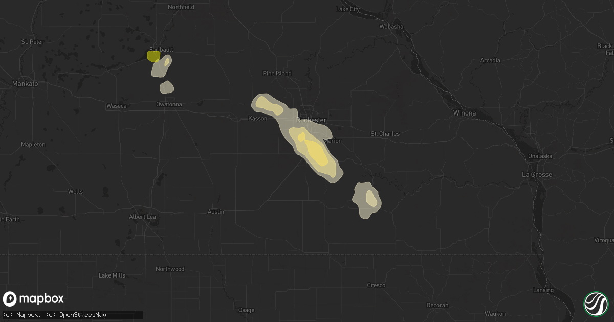 Hail map in Stewartville, MN on September 24, 2020