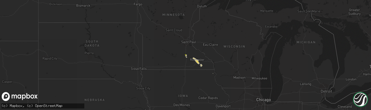 Hail map on September 24, 2020