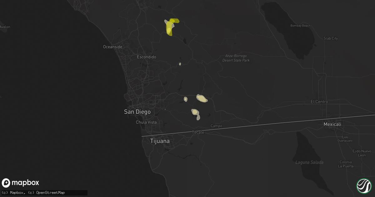 Hail map in Alpine, CA on September 24, 2021