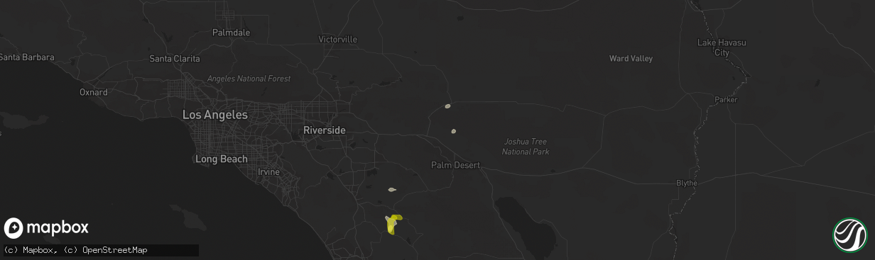 Hail map in Desert Hot Springs, CA on September 24, 2021