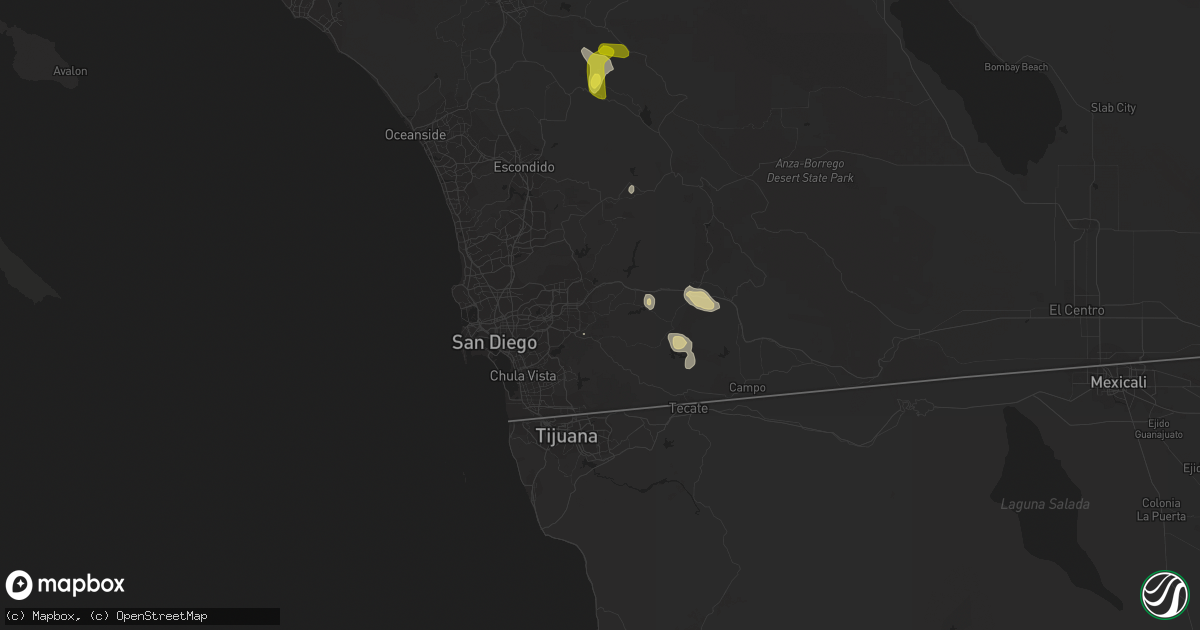 Hail map in El Cajon, CA on September 24, 2021