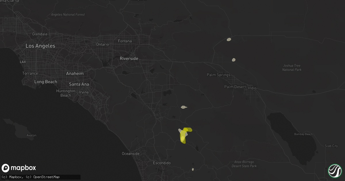 Hail map in Hemet, CA on September 24, 2021