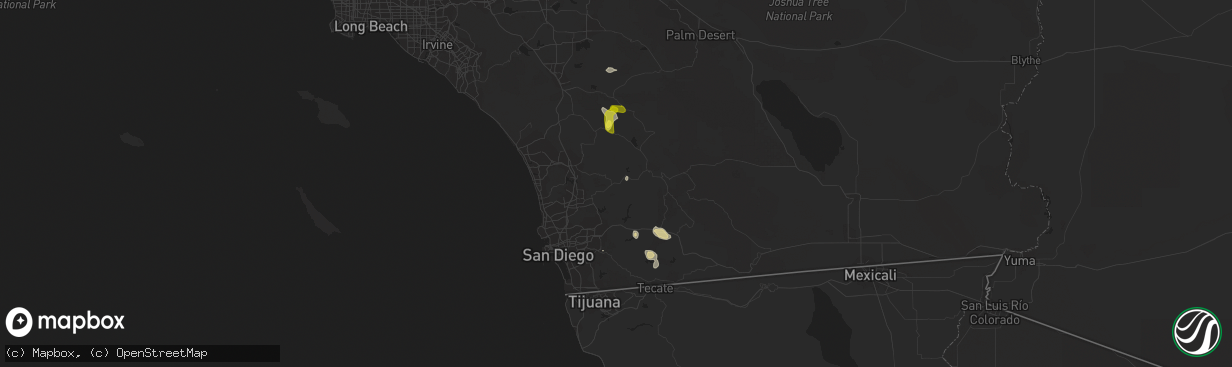 Hail map in Ramona, CA on September 24, 2021