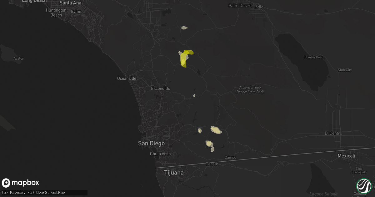 Hail map in Ramona, CA on September 24, 2021