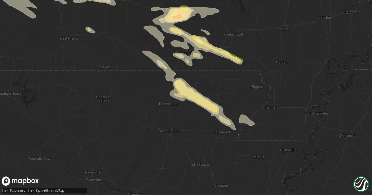 Hail map in Biggers, AR on September 24, 2022