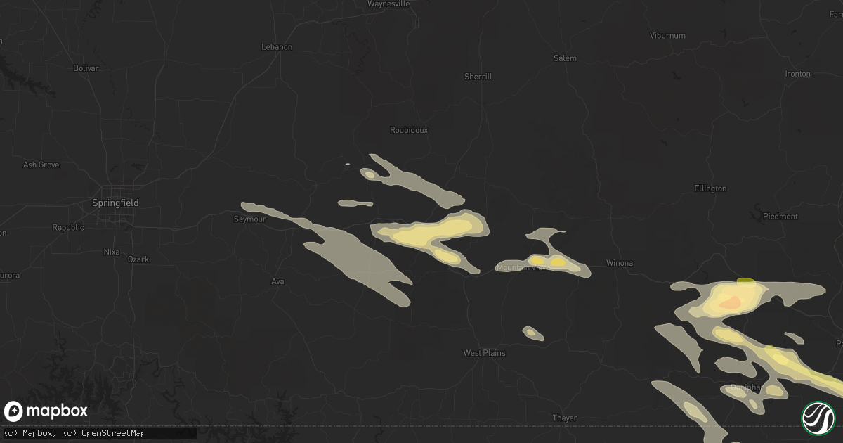 Hail map in Cabool, MO on September 24, 2022