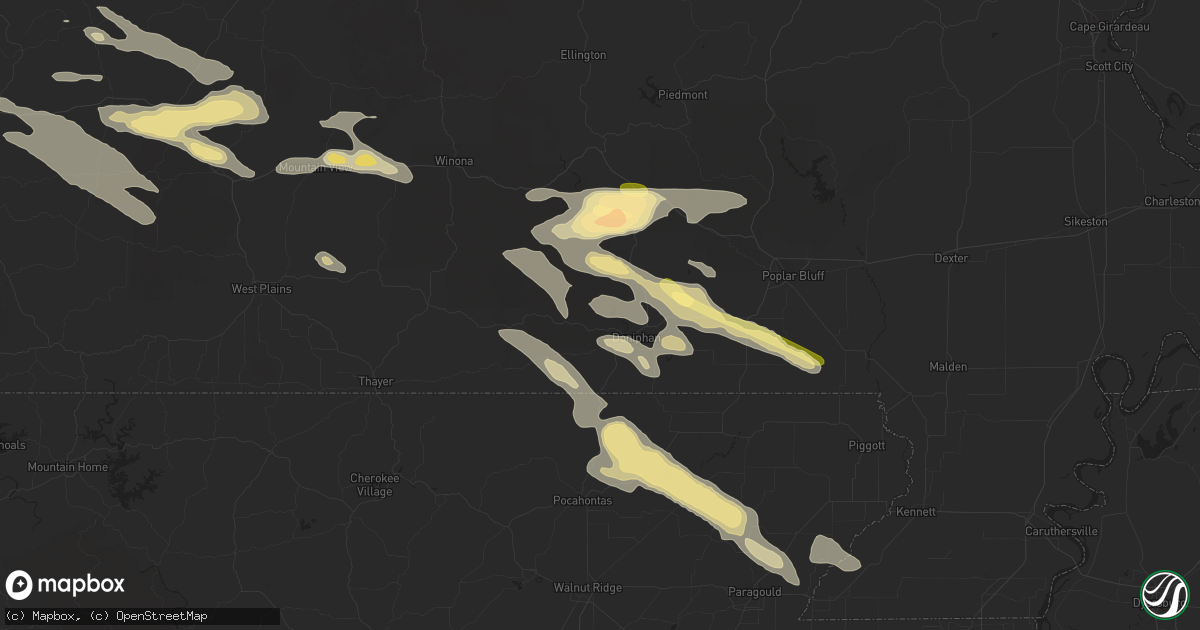 Hail map in Doniphan, MO on September 24, 2022