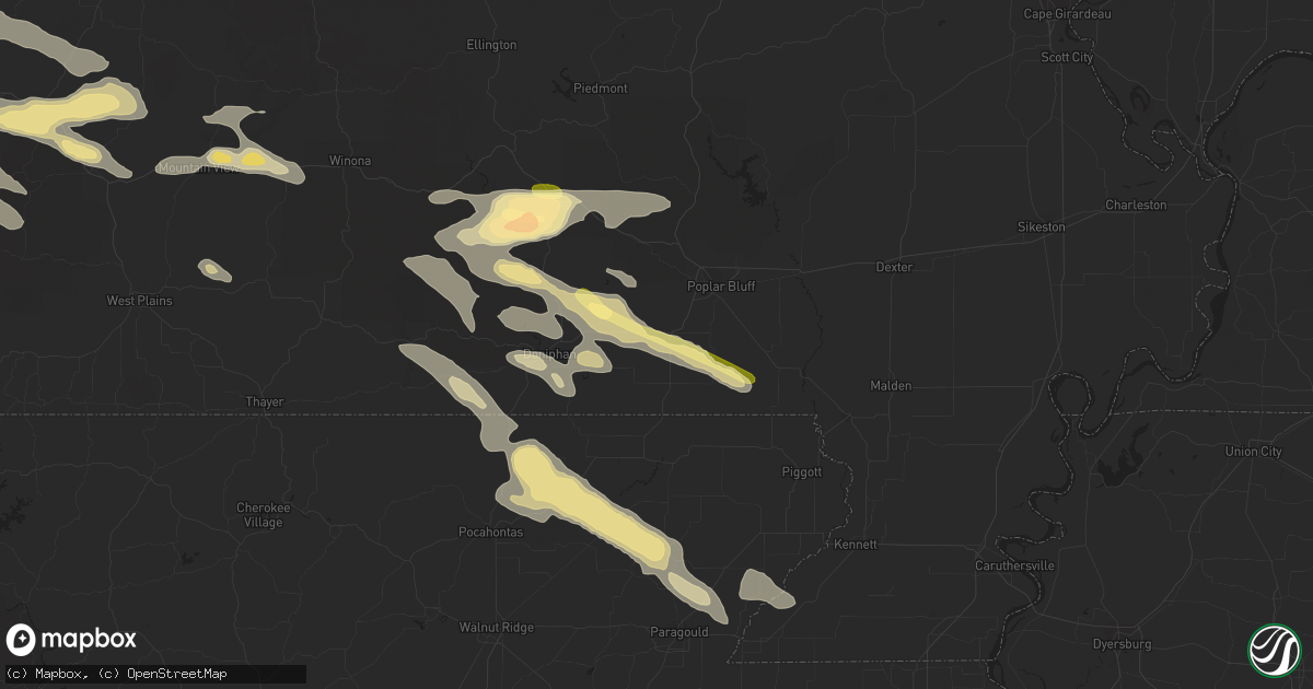 Hail map in Harviell, MO on September 24, 2022