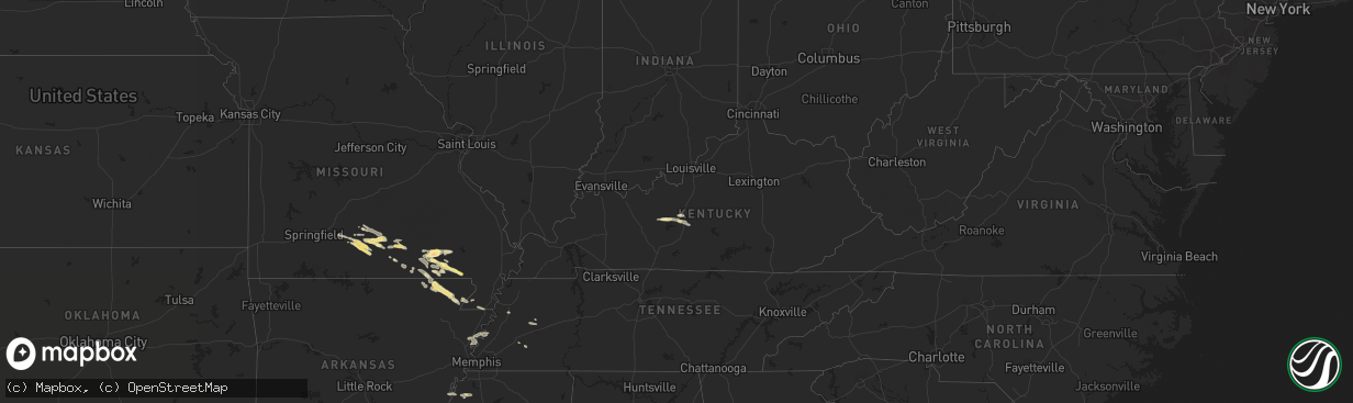 Hail map in Kentucky on September 24, 2022