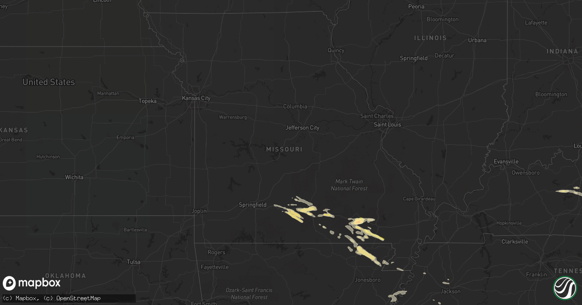 Hail map in Missouri on September 24, 2022