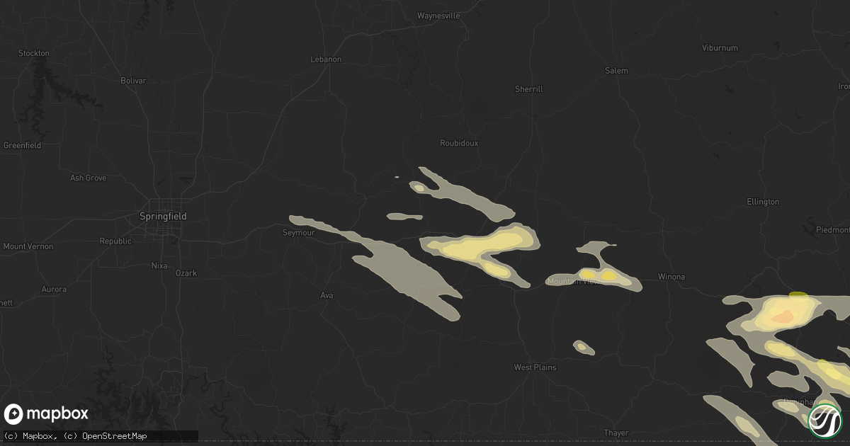 Hail map in Mountain Grove, MO on September 24, 2022