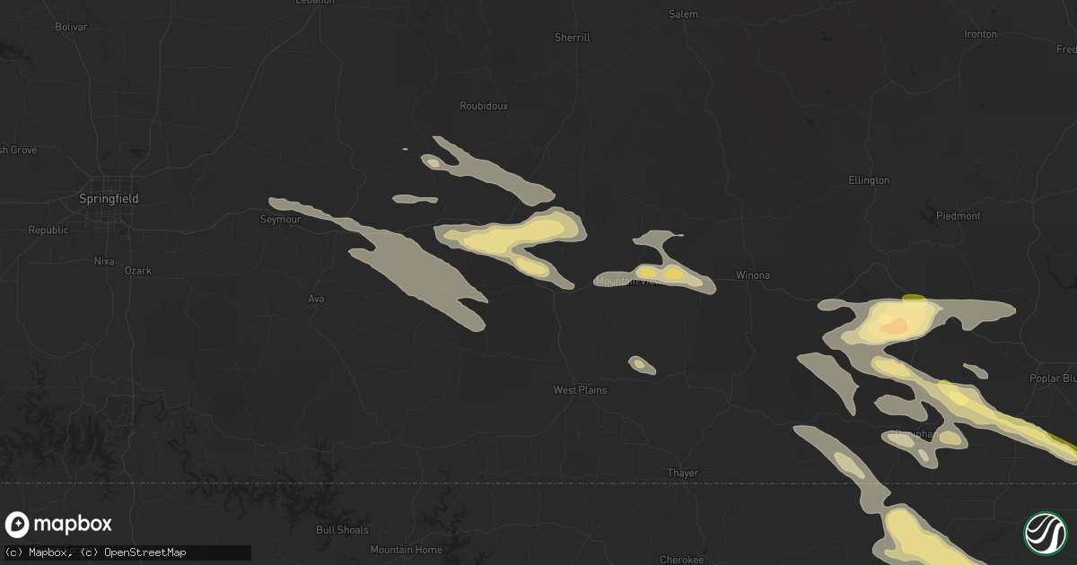 Hail map in Willow Springs, MO on September 24, 2022