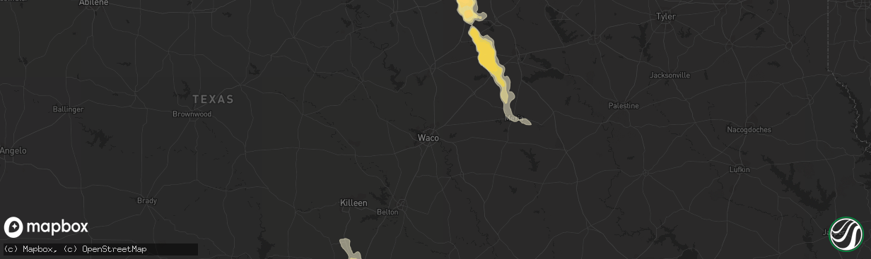 Hail map in Arlington, TX on September 24, 2023