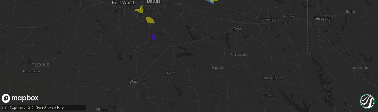 Hail map in Commerce, TX on September 24, 2023