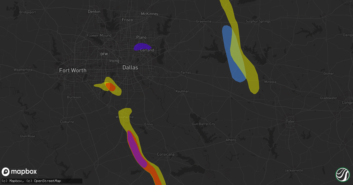 Hail map in Emory, TX on September 24, 2023