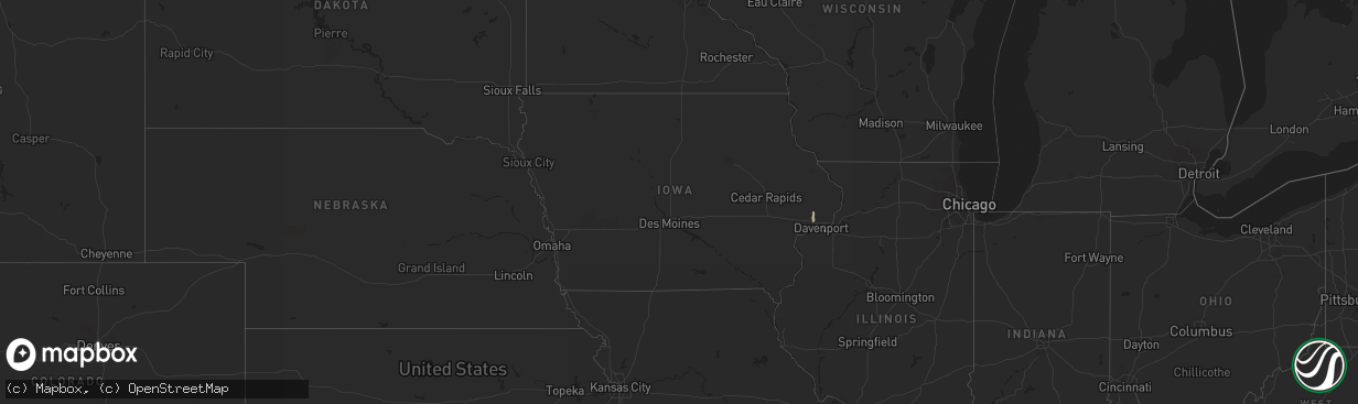 Hail map in Iowa on September 24, 2023