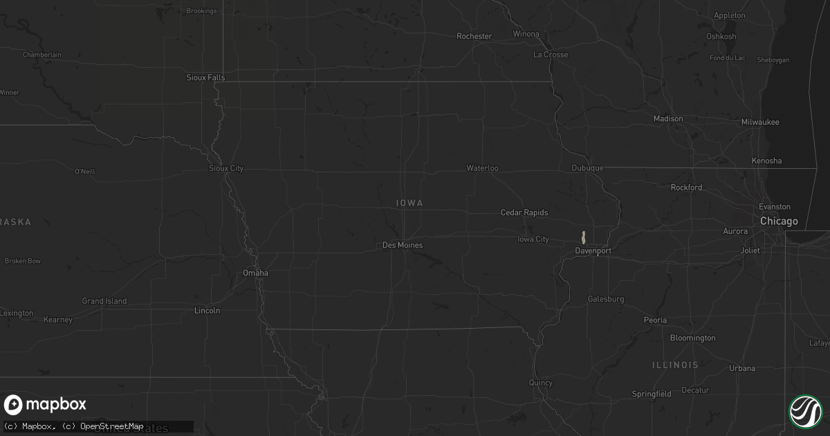 Hail map in Iowa on September 24, 2023