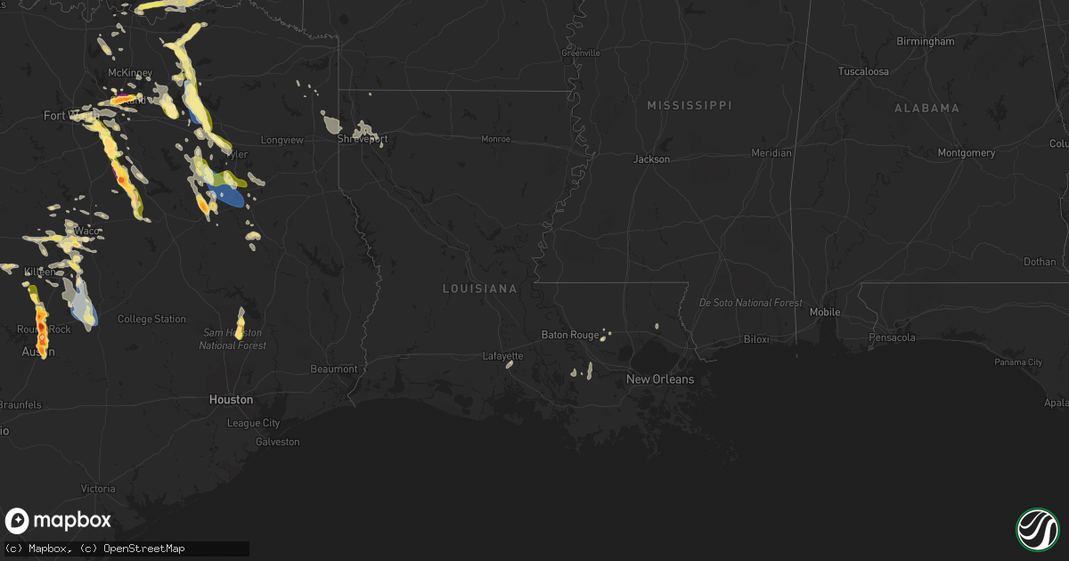 Hail map in Louisiana on September 24, 2023