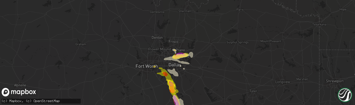 Hail map in Richardson, TX on September 24, 2023
