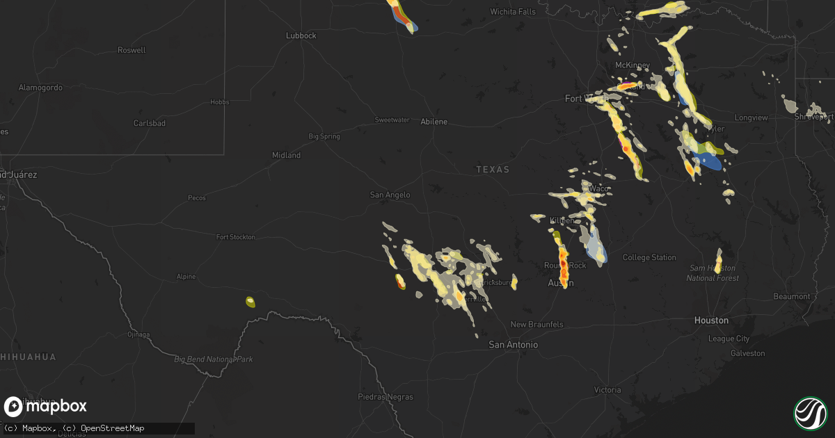 Hail map in Texas on September 24, 2023