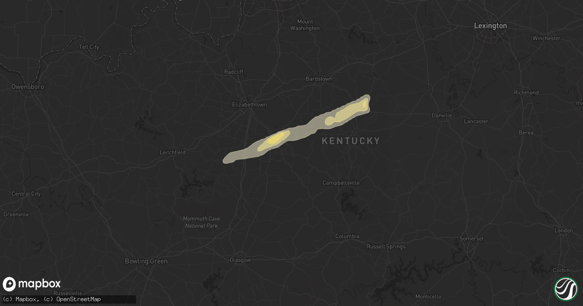 Hail map in Buffalo, KY on September 24, 2024