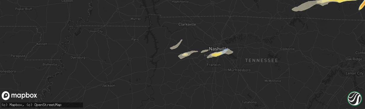 Hail map in Dickson, TN on September 24, 2024