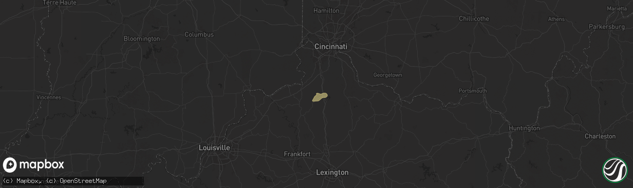 Hail map in Dry Ridge, KY on September 24, 2024