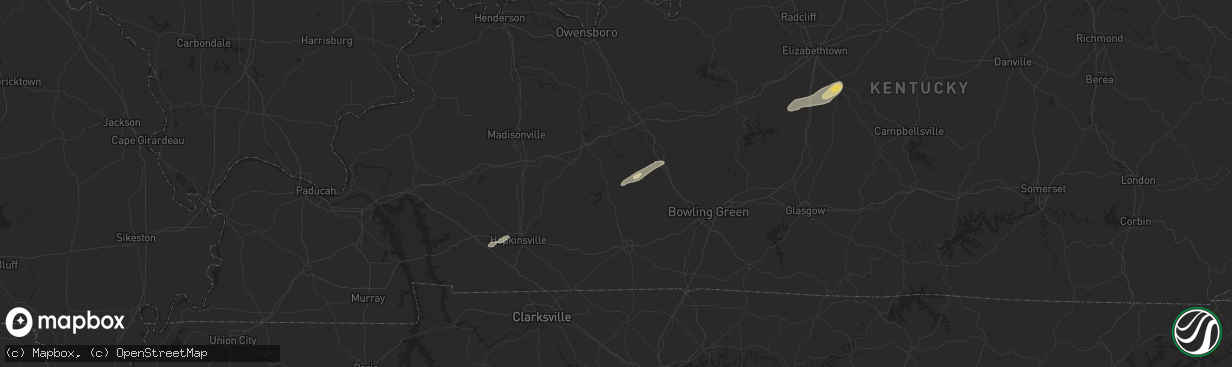 Hail map in Dunmor, KY on September 24, 2024