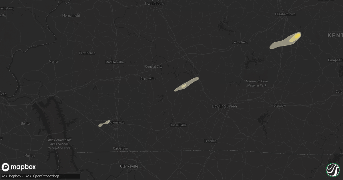 Hail map in Dunmor, KY on September 24, 2024