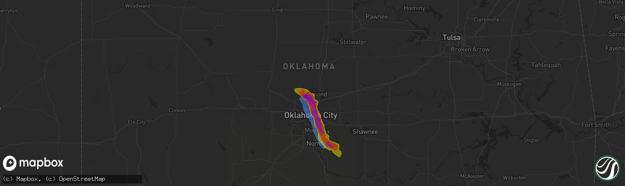 Hail map in Edmond, OK on September 24, 2024