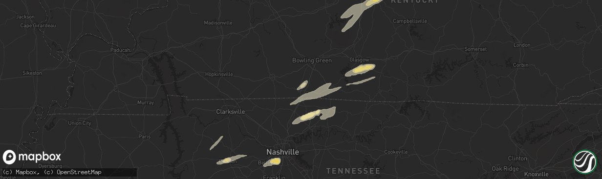 Hail map in Franklin, KY on September 24, 2024