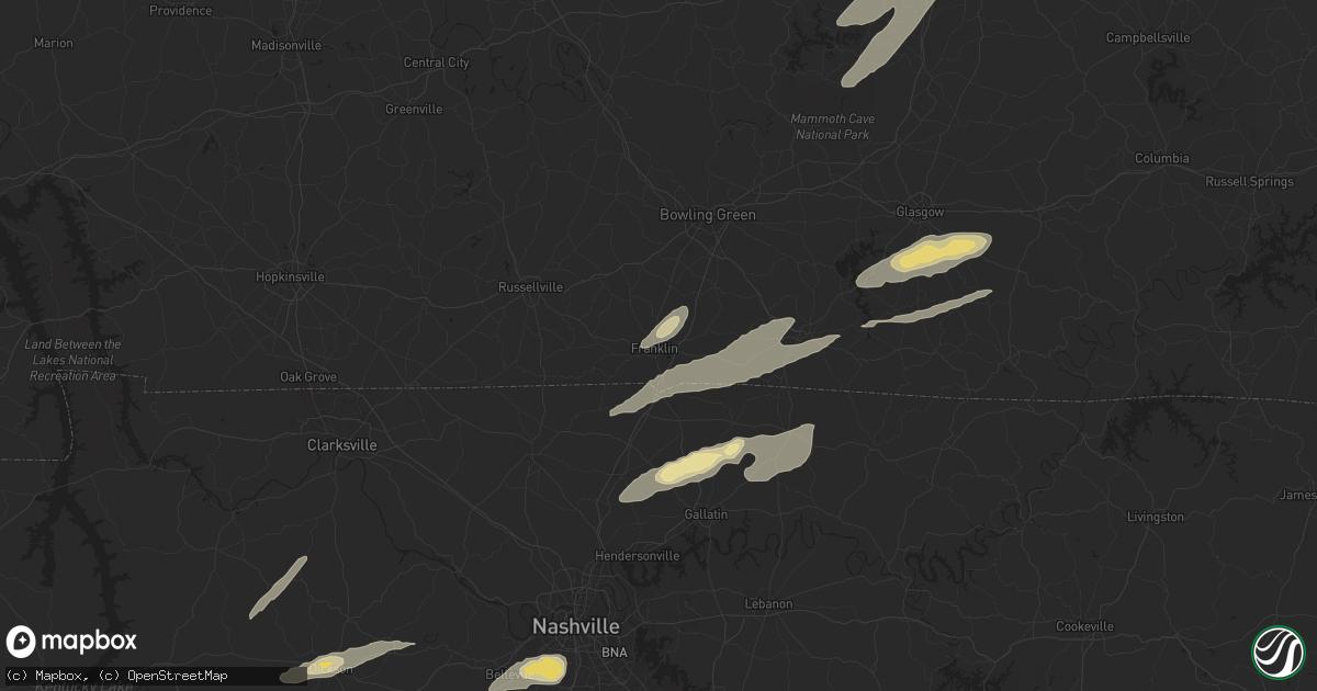 Hail map in Franklin, KY on September 24, 2024